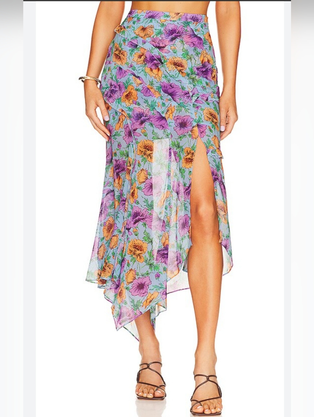 Veronica Beard Skirt, New! Size 10, Sheer Ruffle Accent, Floral